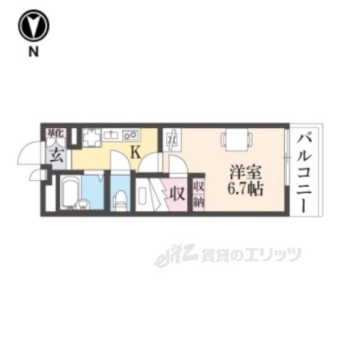 レオパレス阪急塚口(1K/3階)の間取り写真