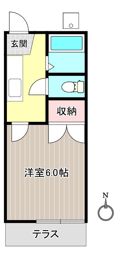 アーネスト石神井B(1K/1階)の間取り写真