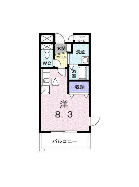 オンブラージュ(ワンルーム/1階)の間取り写真
