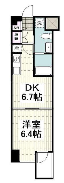 プラッツ大和(1DK/5階)の間取り写真