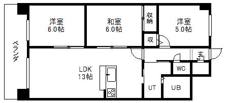 RAFILIA SAPPORO(3LDK/5階)の間取り写真