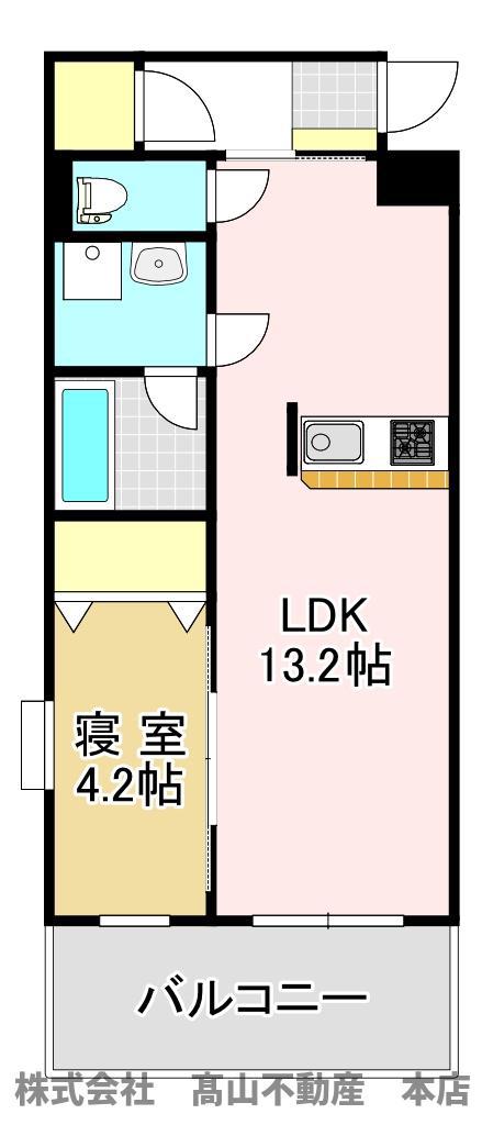 レジェンド桜 五番館(1LDK/3階)の間取り写真