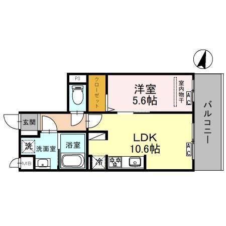 トリニティ三国ヶ丘(1LDK/3階)の間取り写真