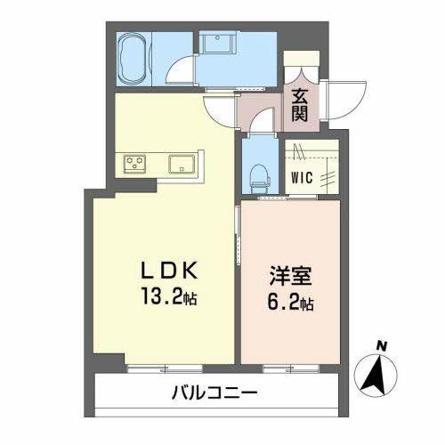 ディマーネII(1LDK/2階)の間取り写真