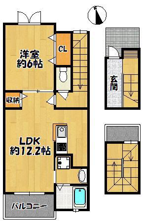 プラビダ(1LDK/3階)の間取り写真