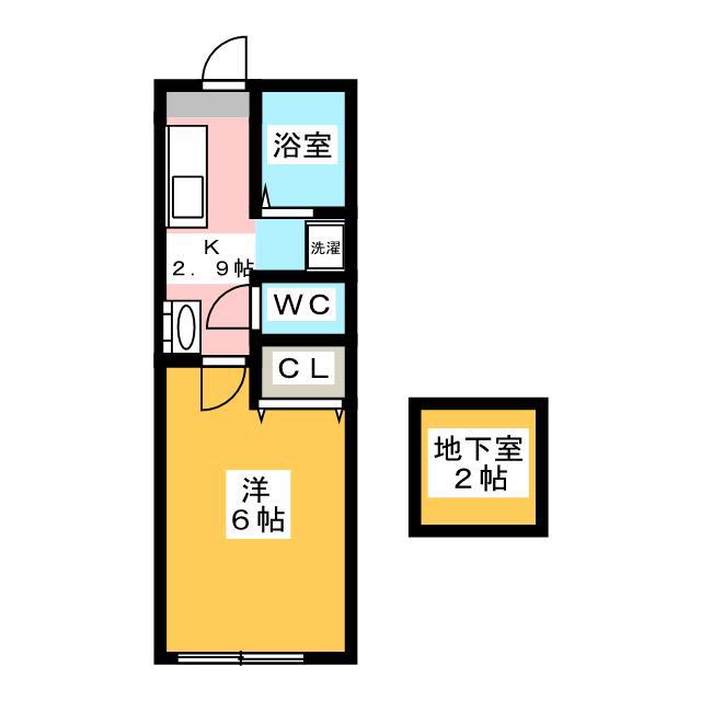 プラチナ通(1K/1階)の間取り写真