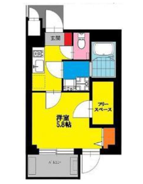 BCASA KOTOBUKI(1SK/3階)の間取り写真