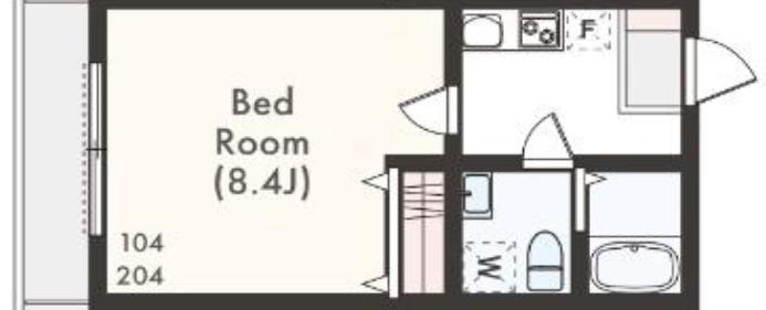 アザーレ・パッシオ国領(1K/2階)の間取り写真