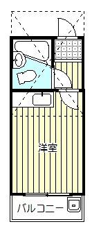 ガーデンパレスVI(ワンルーム/2階)の間取り写真