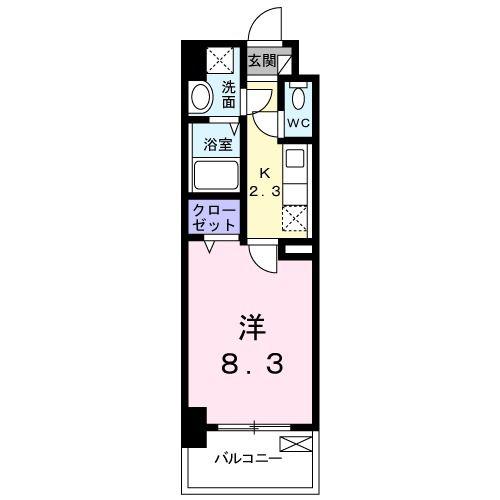 エヴァーグリーンQ(1K/2階)の間取り写真