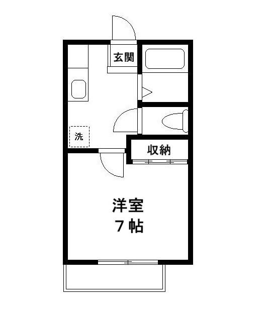 セゾンビブレ(1K/1階)の間取り写真