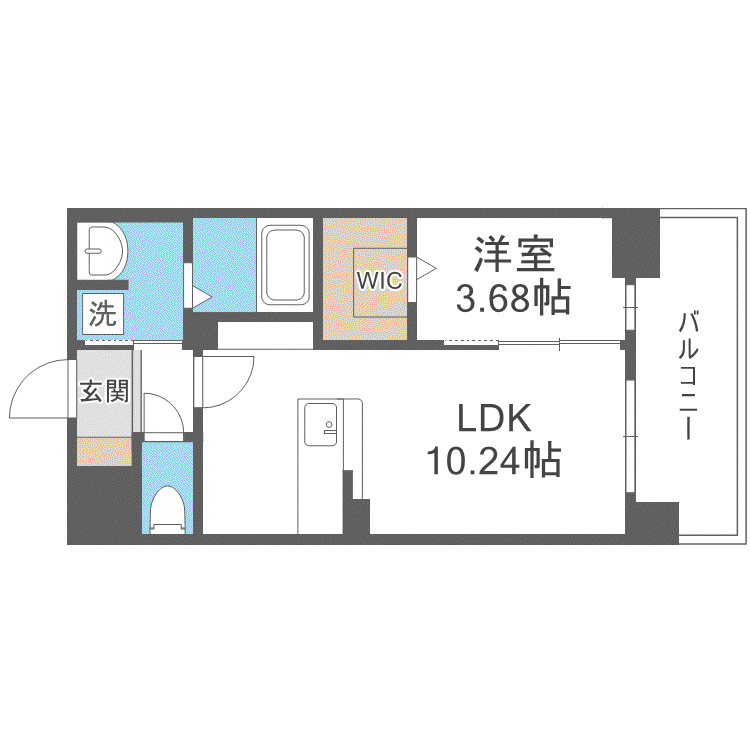 LIBTH桑園(1LDK/3階)の間取り写真