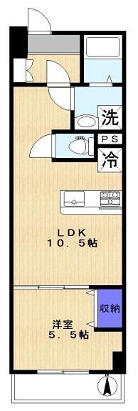 ルミエールアシハラ(1LDK/8階)の間取り写真