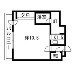 セントポーリア八番館(1K/7階)の間取り写真