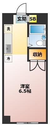 第2江川ビル(ワンルーム/2階)の間取り写真