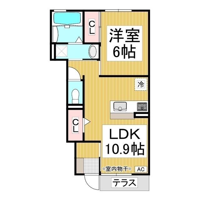 ルミエール(1LDK/1階)の間取り写真