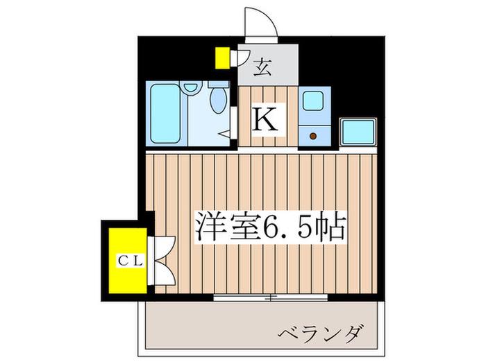 コーポ山下(1K/5階)の間取り写真