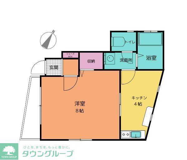 ソシア安行慈林(1K/1階)の間取り写真