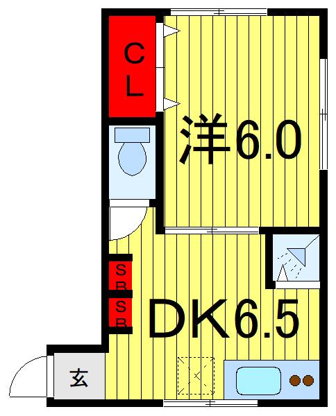 アイリス西赤羽(1DK/1階)の間取り写真