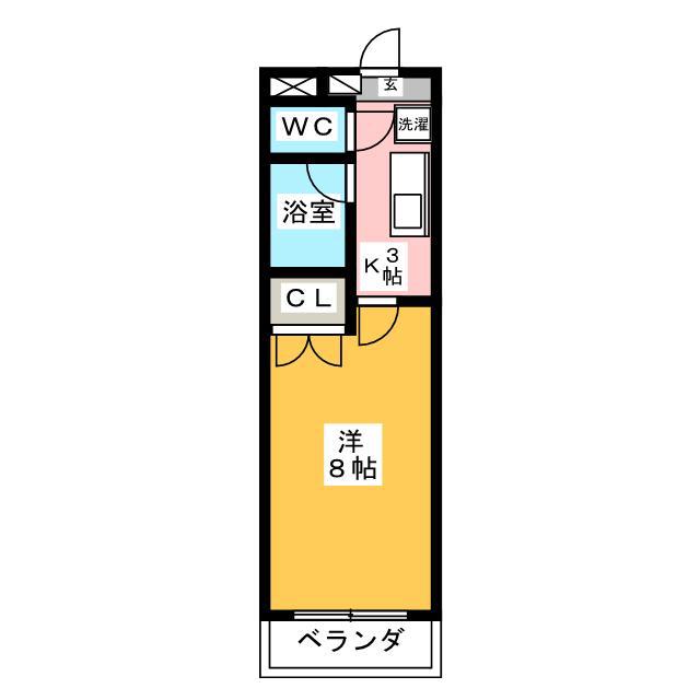 プレステージ35(1K/1階)の間取り写真
