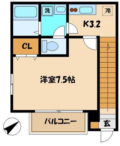 メゾンプリムール(1K/2階)の間取り写真