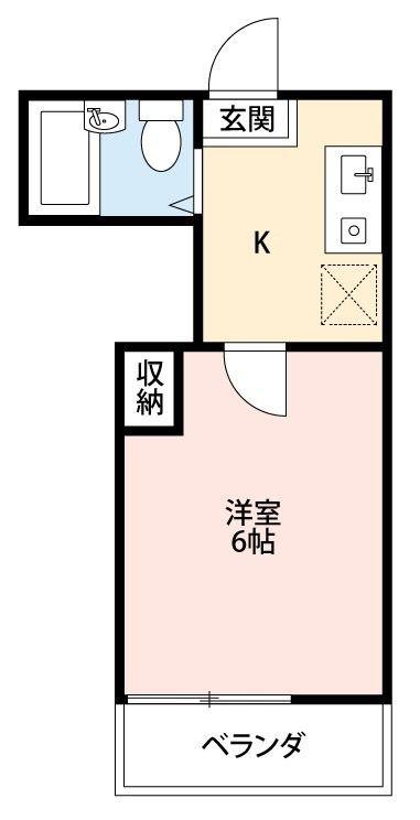ホワイトドミール(1K/2階)の間取り写真