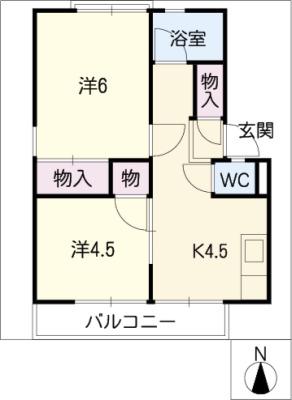 スカイハイツアーバン(1LDK/1階)の間取り写真
