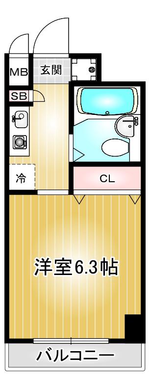 第30プロスパー泉(1K/8階)の間取り写真