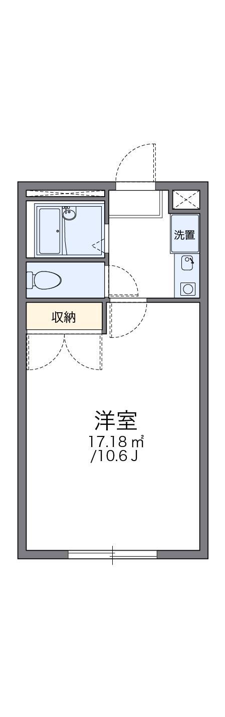 レオパレスLIGHTLIFEI(1K/1階)の間取り写真