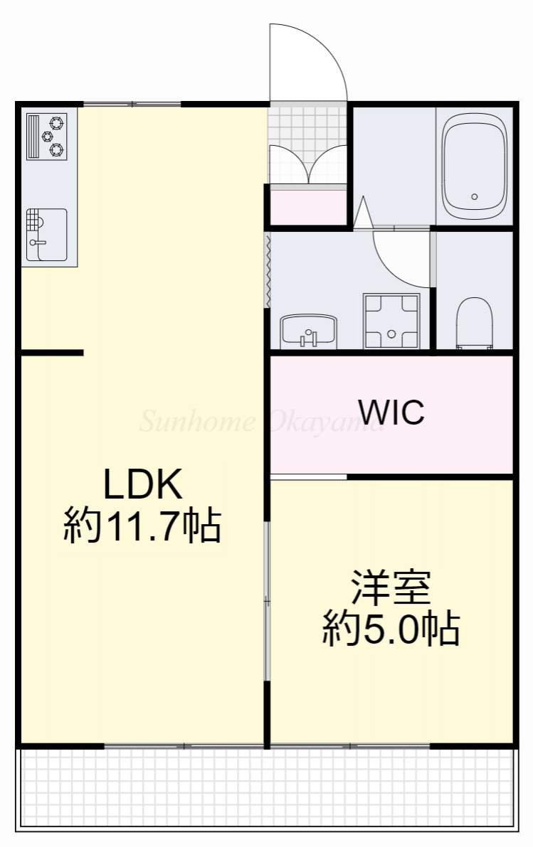 グランベルデウイン(1LDK/2階)の間取り写真