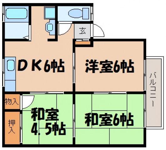 セジュール勢良(3DK/2階)の間取り写真