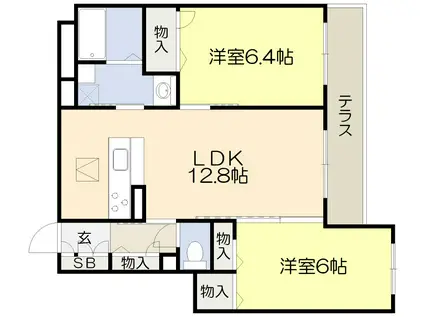 VINCULUM AK(2LDK/1階)の間取り写真
