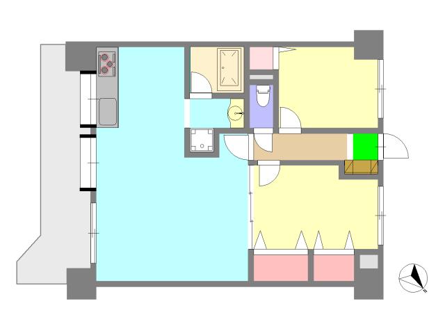 ダイアパレス長崎ステーションプラザ(2LDK/9階)の間取り写真