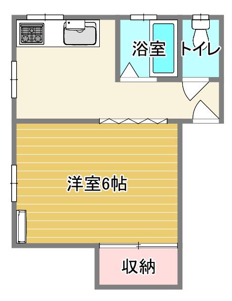 八日町コーポ(1DK/2階)の間取り写真