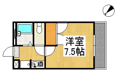 オアシス中島(1K/3階)の間取り写真