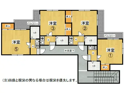 レジオン高岡(1K/1階)の間取り写真