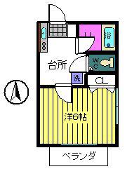 ハイツルビー(1K/1階)の間取り写真