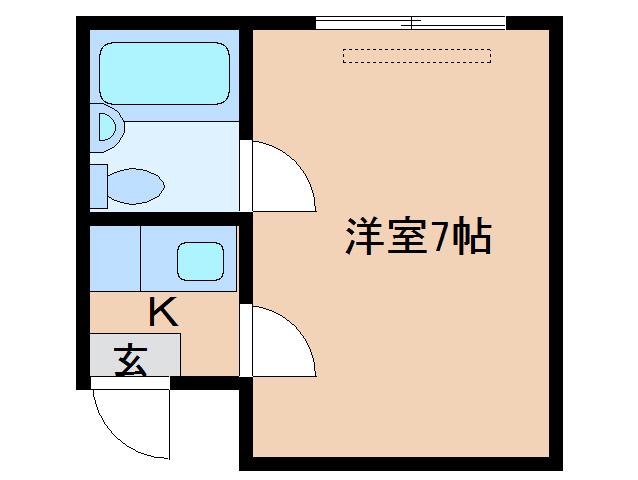 コーポ諏訪柳町(1K/4階)の間取り写真