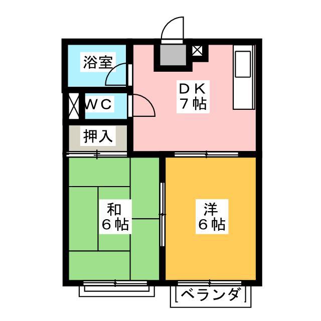 コーポすみれ(2DK/2階)の間取り写真
