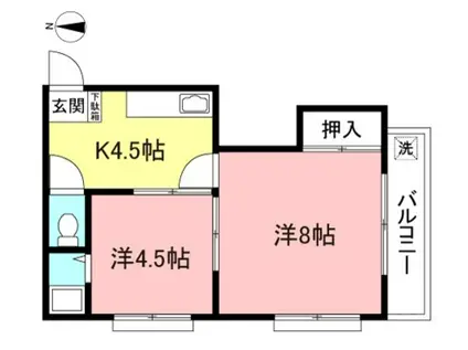 第1広田マンション(2K/3階)の間取り写真