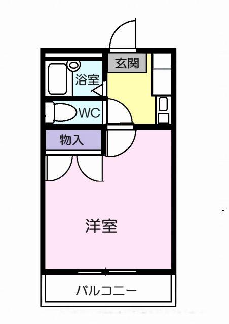 エトワール宮浦(1K/1階)の間取り写真