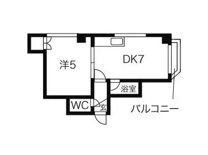 マジェスティーズ札幌(1DK/3階)の間取り写真