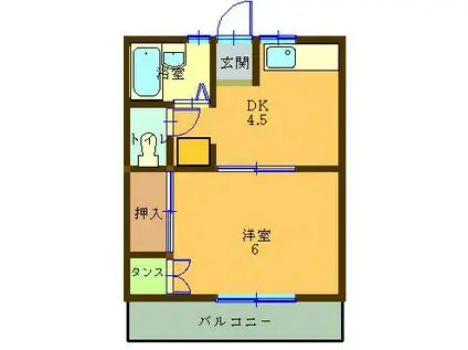 コート・ダ・ジュール(1K/1階)の間取り写真
