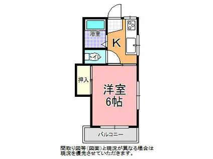 コーポ・ローズ(1K/2階)の間取り写真