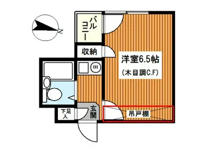 LAZFITH南横浜(1K/2階)の間取り写真
