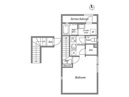 TSURUKIレジデンス恵比寿(1K/3階)の間取り写真
