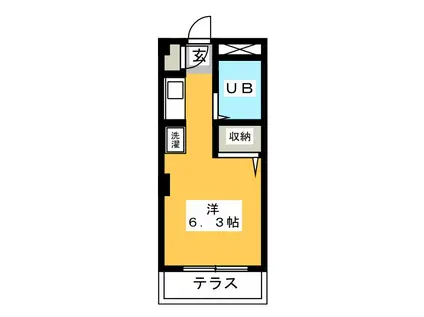 レジデンス田中(ワンルーム/1階)の間取り写真