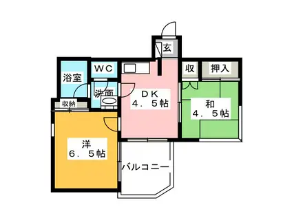 フジタ鳥羽マンション(2DK/4階)の間取り写真