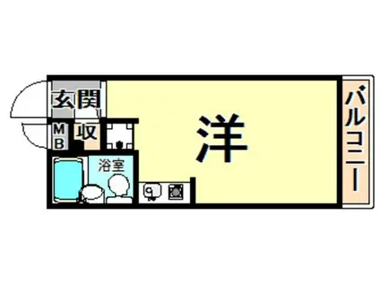 甲子園上鳴尾シティハウス(ワンルーム/1階)の間取り写真