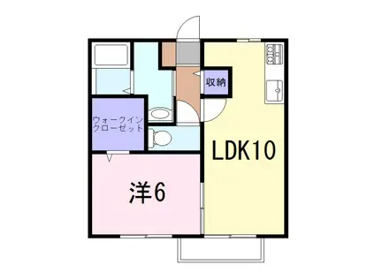 アビタシオン(1LDK/2階)の間取り写真